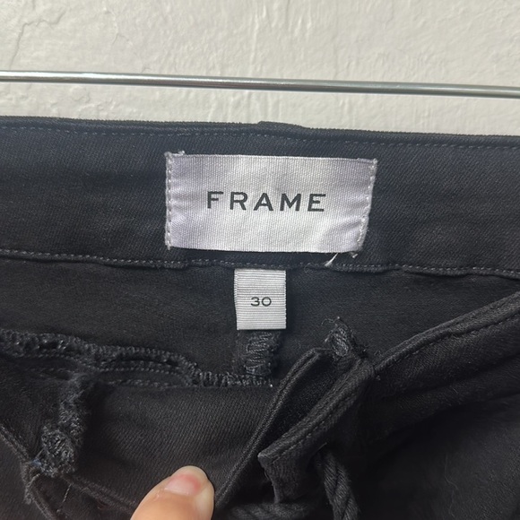Frame black corded lace up skinny jeans size 30. - Picture 5 of 9